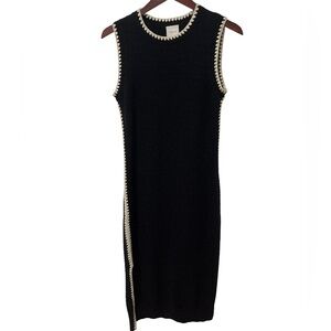 Varley Dwight Tank Knit Dress Women’s Small Black Sleeveless Midi Stretch